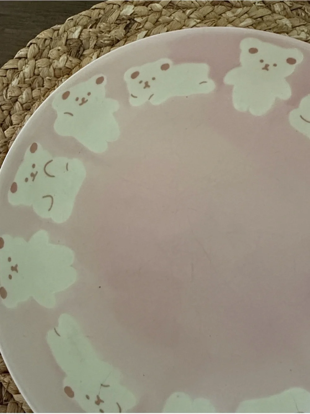 Cute Pink Bear Ceramic Plate and/or bowl Kawaii
